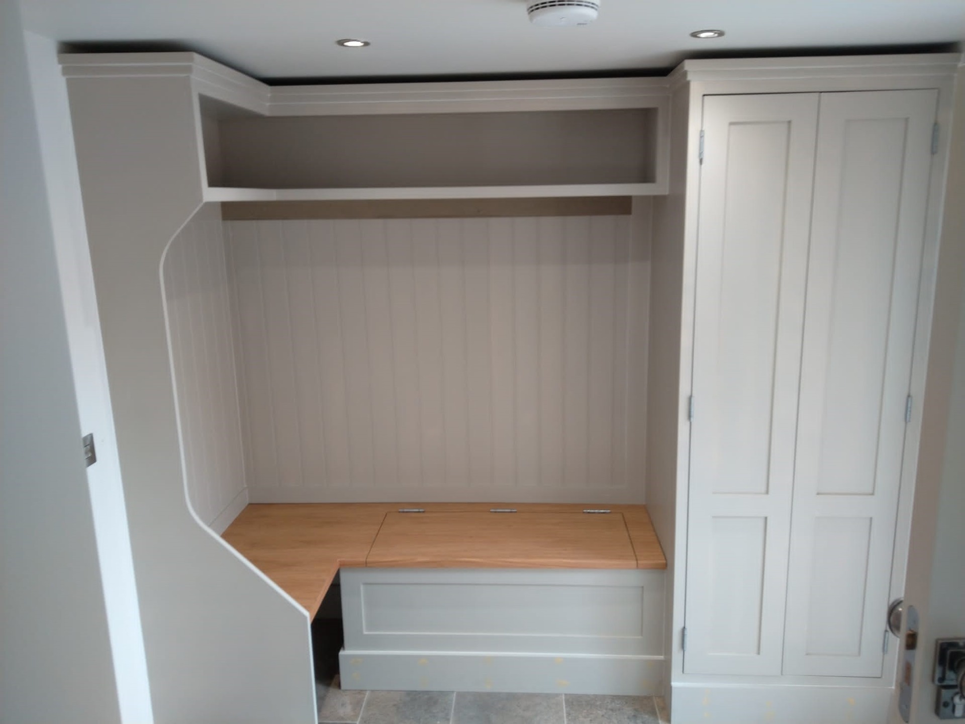Kitchen storage units, part of a barn conversion in West Sussex.
